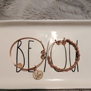 Alex and Ani set of 2 rose gold bracelets